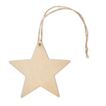 Wooden star-shaped Christmas decorations for promotions