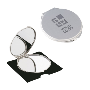 Pocket mirror with normal and magnifying mirrors