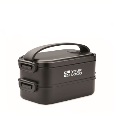 Lunch box with 2 levels made of recycled PP, 800ml (2x)