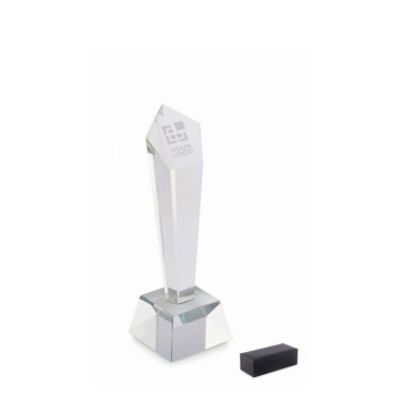 Geometric trophy with crystal base for company awards