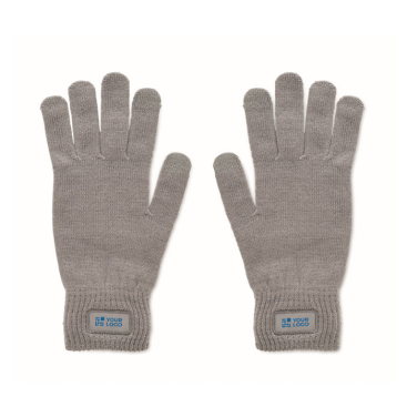 Recycled polyester gloves with patch