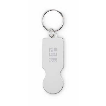 Recycled aluminium keyring for shopping trolley use