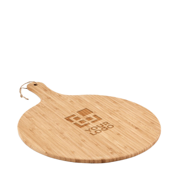 Round bamboo chopping board with serving handle, Ø 31cm