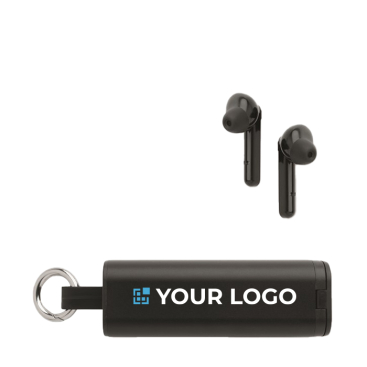 Rechargeable Bluetooth earphones with keyring & phone holder