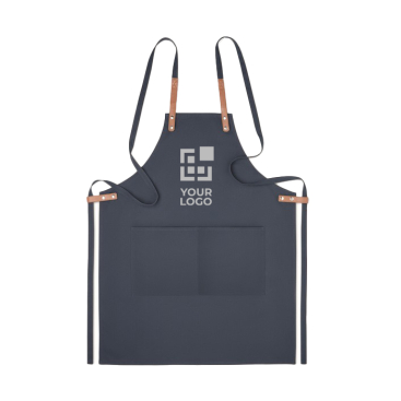 Eco kitchen apron with neck strap, pockets and box, 340 g/m2