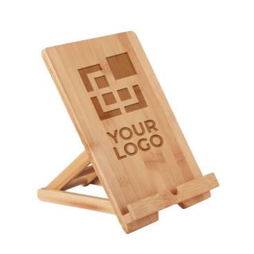 Foldable tablet or smartphone stand made of bamboo