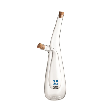 Borosilicate glass oil and vinegar bottle with cork stopper