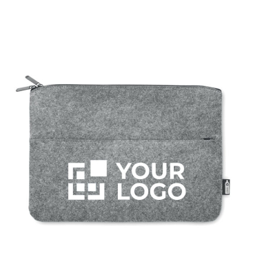 Zippered laptop sleeve in RPET felt, 14"