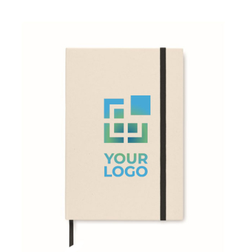 Recycled hardcover notebook with elastic & A5 lined sheets