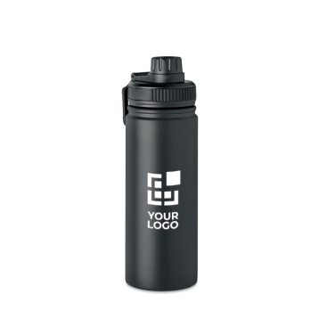 Insulated steel drinking bottle with carrying strap, 500 ml