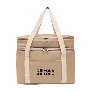 2 compartment cooler bag with cotton strap, 320 g/m2