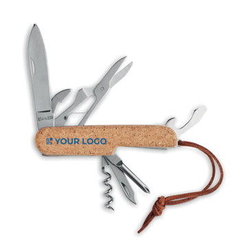 Multi-purpose pocket knife with 7 functions in a cork case