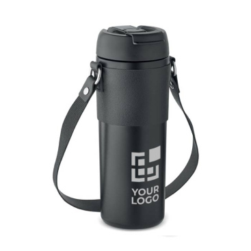 Leak-proof stainless steel mug with lid and strap, 700 ml