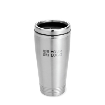 Stainless steel insulated mug for staff and clients, 400 ml