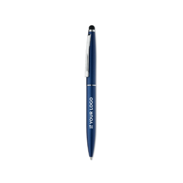 Aluminium touch pen ballpoint pen with blue engraved ink