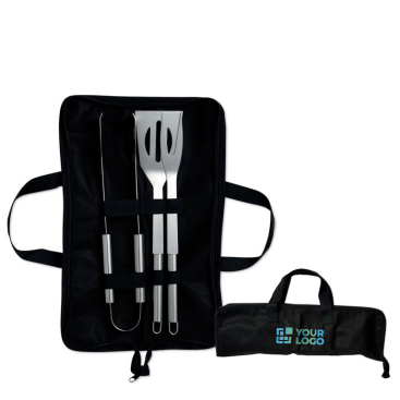 3-piece grill set, stainless steel in a black non-woven bag