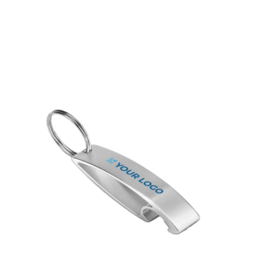 Aluminium bottle opener with keyring in glossy colours