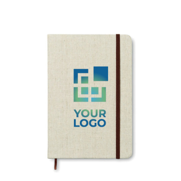 Notebook with canvas cover and lined paper for advertisers, A5