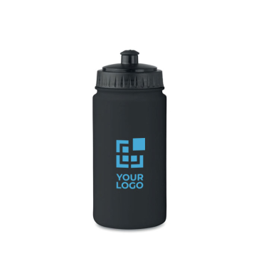 Printed plastic water bottle ideal for sports events, 500 ml