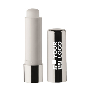 Lip balm stick in metallic container, SPF 15 UV