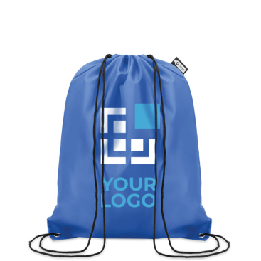 Drawstring bag made from recycled bottle plastic for sustainability