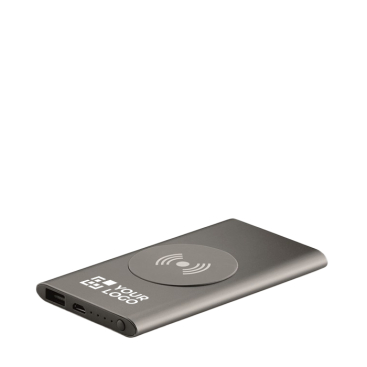 Branded aluminium wireless power charger, 4000 mAh