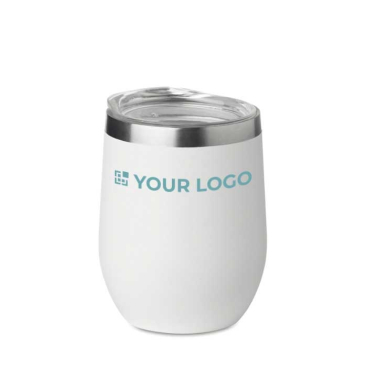 Double-walled thermal mug with transparent drink-lid, 350 ml