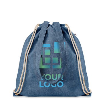 Drawstring bag with handles made from recycled cotton, 140 g/m2