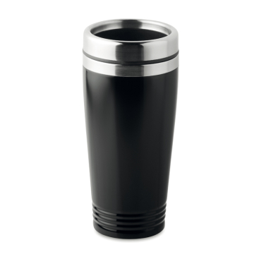 Double-walled thermos mug with sliding drink opening, 400 ml