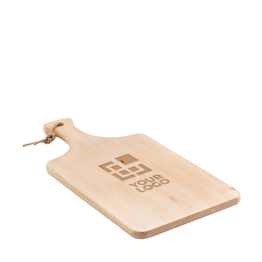 Traditional alder wood chopping board with handle and string