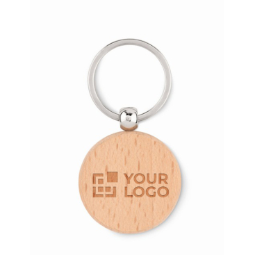 Round wooden keyring