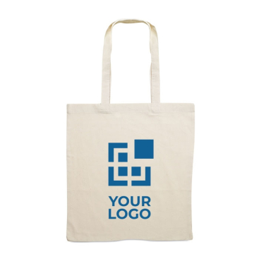 Tote bag with long handles and large print area