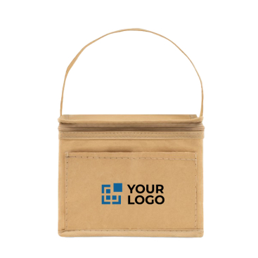 Cooler bag made of kraft paper with handle & 6 can compartment