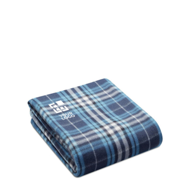 RPET tartan fleece blanket in a cover, 180 g/m2