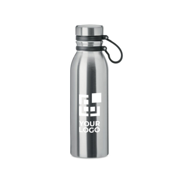 Leak-proof thermos bottle with silicone loop, 600 ml