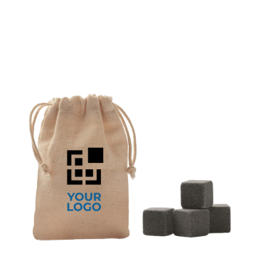 4 stone ice cube set for bartenders, in a bag