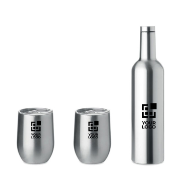 Set of drinking bottle (750 ml) and 2 cups (350 ml each)