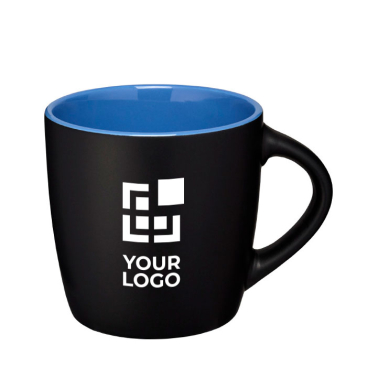 Black ceramic mug with coloured interior, 340 ml