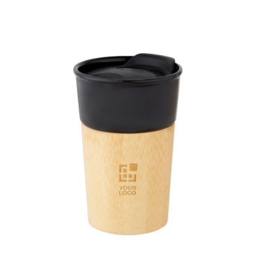 Porcelain travel mug with bamboo exterior, 320 ml