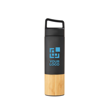 Thermal bottle with bamboo detail and handle, 540 ml