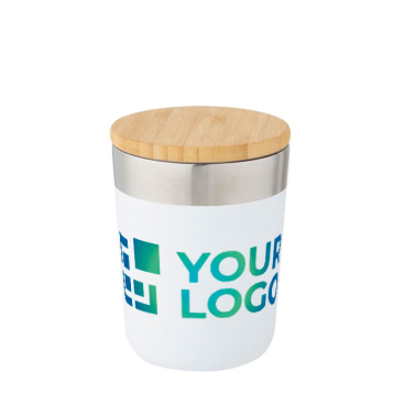 Stainless steel thermal mug with organic bamboo lid, 300 ml