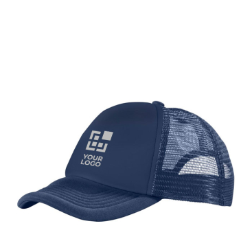 Trucker-style polyester cap with mesh, 100 g/m²