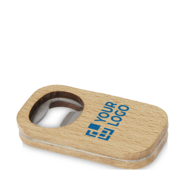 Bottle opener with wooden coaster function