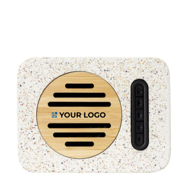 Speaker with terrazzo and bamboo casing with striking design