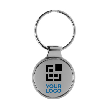 Classic round high-gloss metal keyring