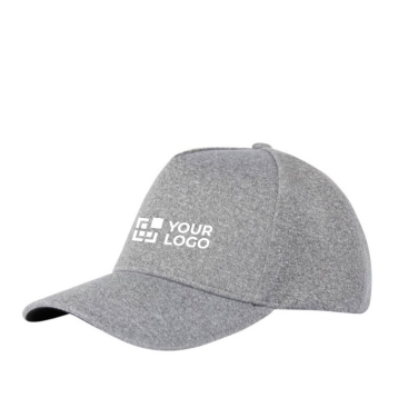 Elastic 5-panel cap in grey, 300 g/m²