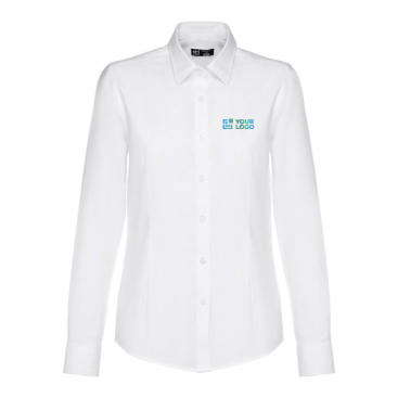 Women's cotton and polyester fitted shirt, 130 g/m2