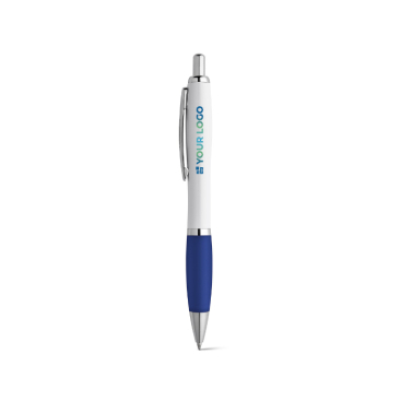 Ballpoint pen white barrel rubber grip