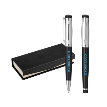 Metal ballpoint & rollerball pens in case