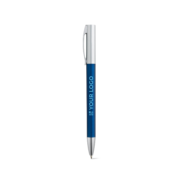 Metal-effect pen rotating and blue ink